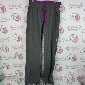Scrub kulture health pro pants nurse doc Gray Lounge Pants with Purple Accents